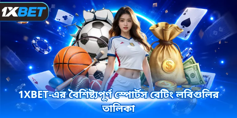 1XBET-এর বৈশিষ্ট্যপূর্ণ স্পোর্টস বেটিং লবিগুলির তালিকা