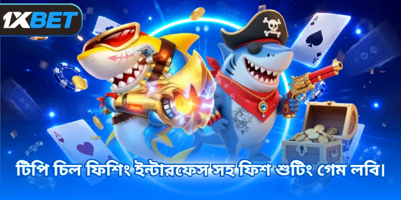 টিপি চিল ফিশিং ইন্টারফেস সহ ফিশ শুটিং গেম লবি।