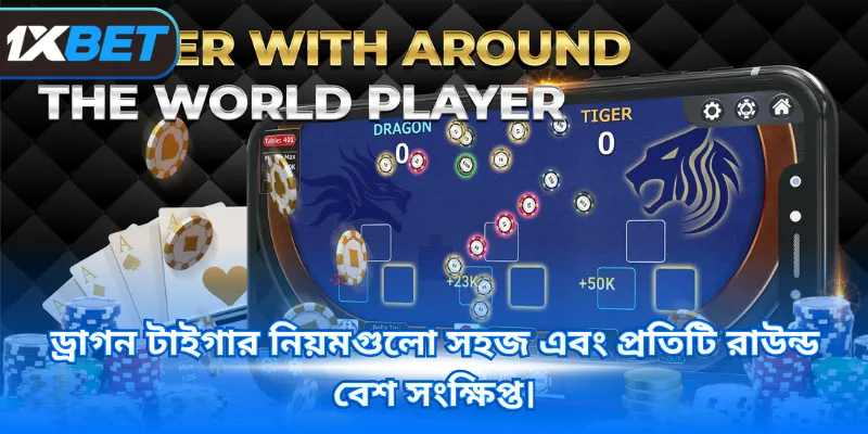ড্রাগন টাইগার নিয়মগুলো সহজ এবং প্রতিটি রাউন্ড বেশ সংক্ষিপ্ত।